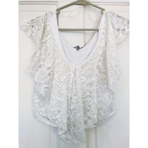 White Lace Crop Top